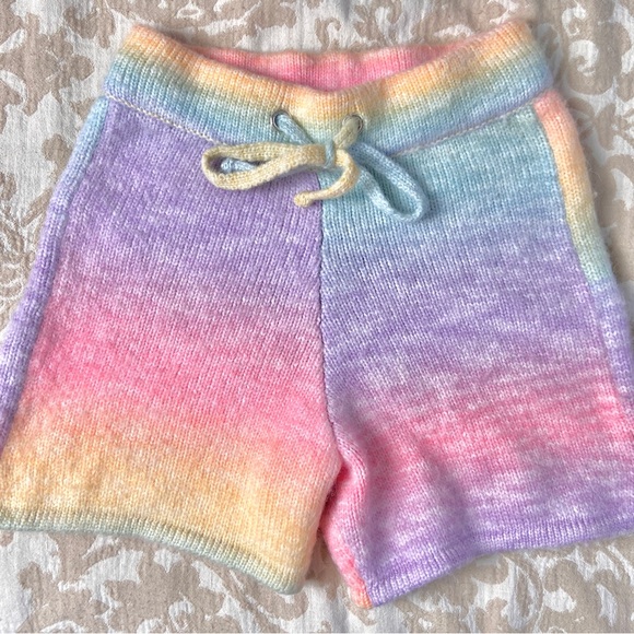 Frankie's Bikinis Pants - 💔SOLD $185 🌈Frankie’s Bikinis Pastel Rainbow Burl Knit Sweat Shorts